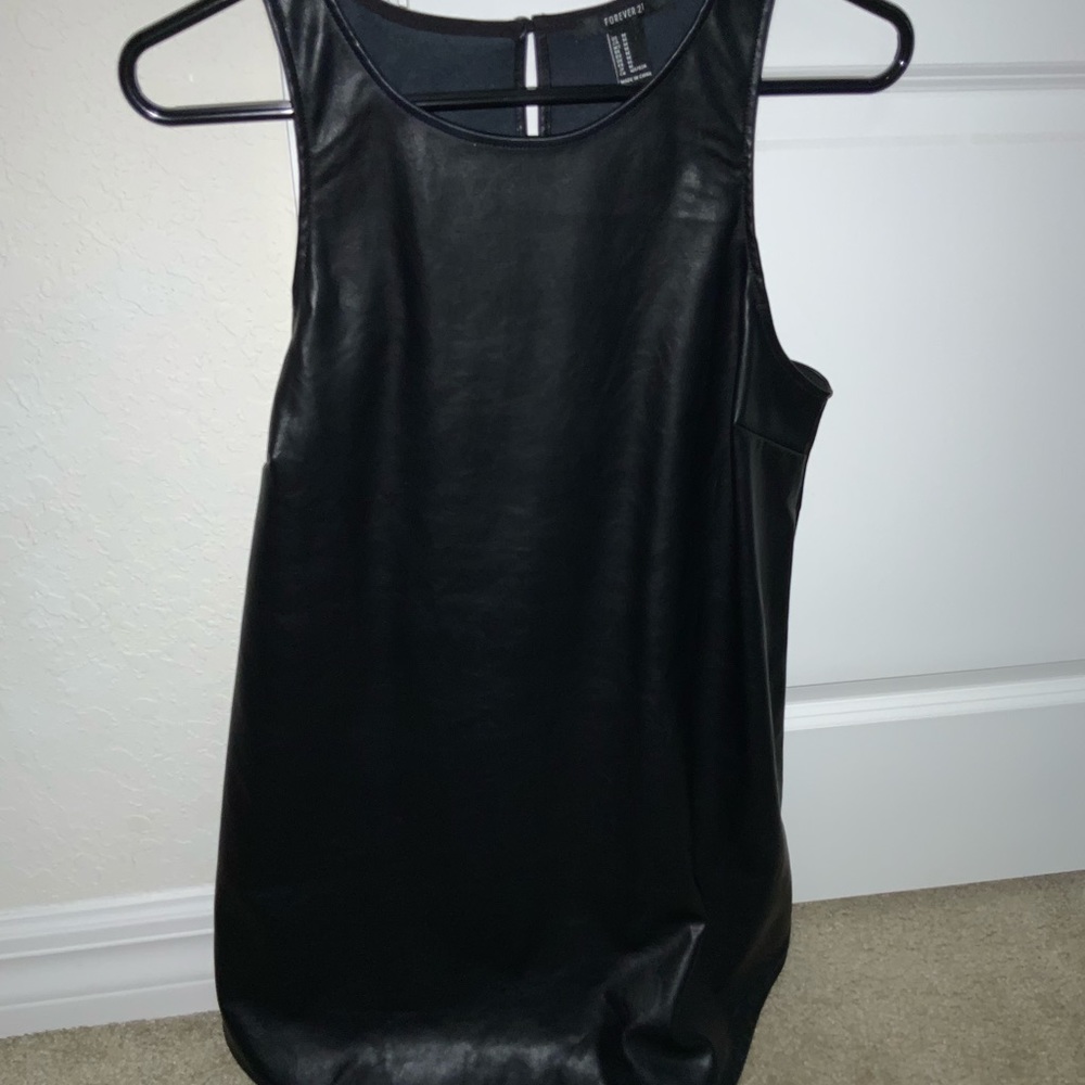 Leather shift dress